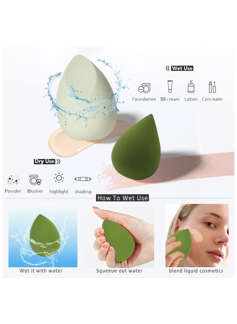 Generic 4 PCS Makeup Sponge with Holder Case Set, Makeup Sponges Blender Beauty Sponge Makeup Egg , Latex-Free Dry & Wet Use Foundation Cosmetic Makeup Puff for Powder Cream  - Image 4