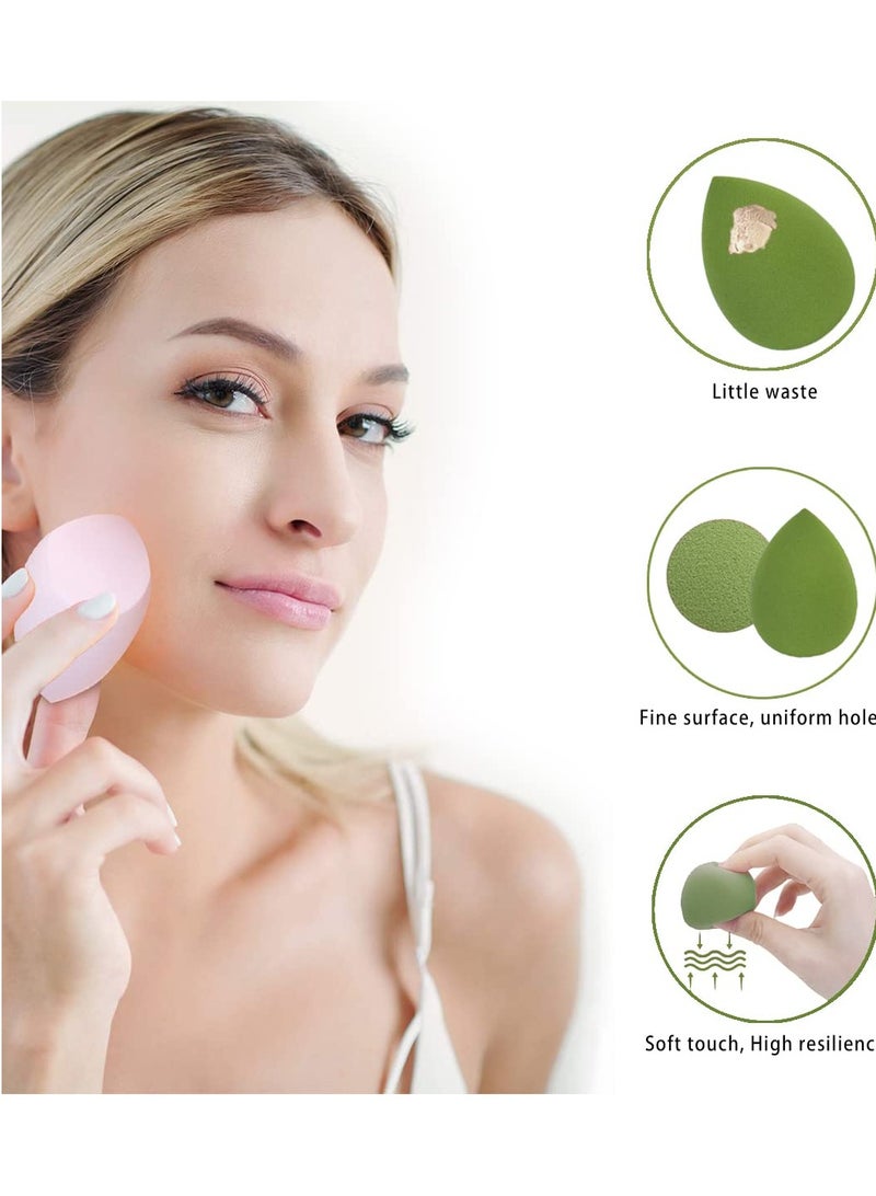 Generic 4 PCS Makeup Sponge with Holder Case Set, Makeup Sponges Blender Beauty Sponge Makeup Egg , Latex-Free Dry & Wet Use Foundation Cosmetic Makeup Puff for Powder Cream  - Image 3