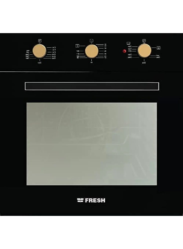 Fresh Built-in Oven 60cm Black, Gold Key, Full Safety, Hydraulic Door - Image 1