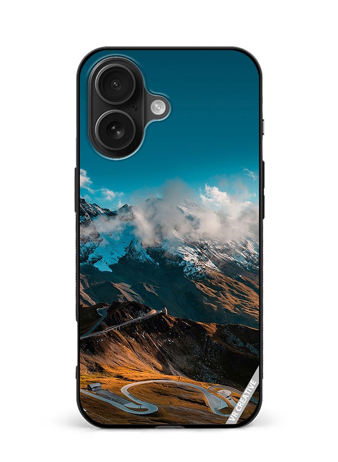 Protective Case Cover For Apple iPhone 16 Road And Mountains Design Multicolour