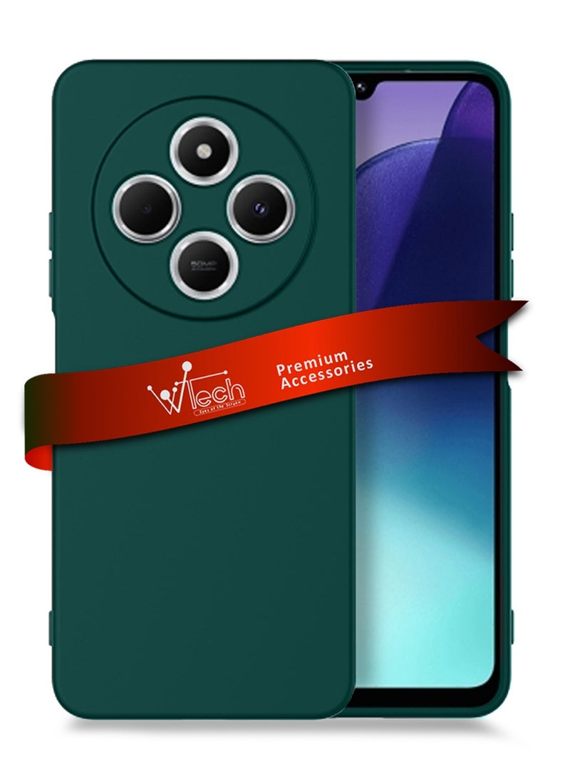 Wtech Xiaomi Redmi 14C 4G 2024 Premium Soft Liquid Silicone Case Cover - Dark Green - Image 1