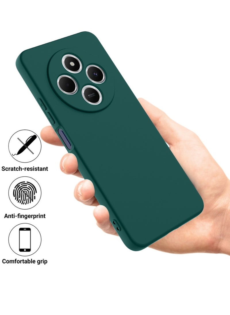 Wtech Xiaomi Redmi 14C 4G 2024 Premium Soft Liquid Silicone Case Cover - Dark Green - Image 2