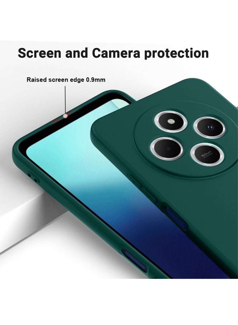 Wtech Xiaomi Redmi 14C 4G 2024 Premium Soft Liquid Silicone Case Cover - Dark Green - Image 4