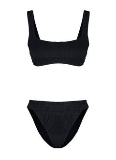 trendyol Black Bralette Premium Fabric Brazilian Bikini Set TBESS24BT00083  - Image 1