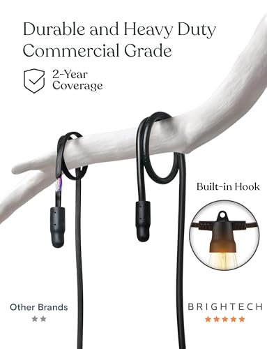 Brightech Ambience Pro 27-Ft Solar String Lights for Outside - Super Bright Remote Control Color Adjustable Outdoor String Light - Commercial Grade String, Waterproof LED for Patios, Camping, 12 Bulbs - Image 4