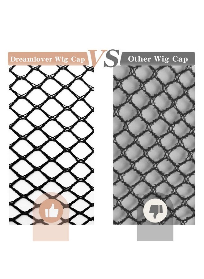 Dreamlover Dreamlover Crochet Wig Caps, Black Mesh Wig Caps for Wigs, 3 Pieces  - Image 5