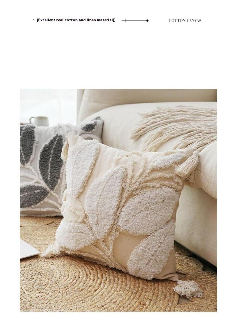Cushion Cover 45x45cm Handcrafted Throw Pillow Cover Boho Decor Cushion Tassel Decorative Pillowcase Woven Throw Tufted for Home Bohemian Decor