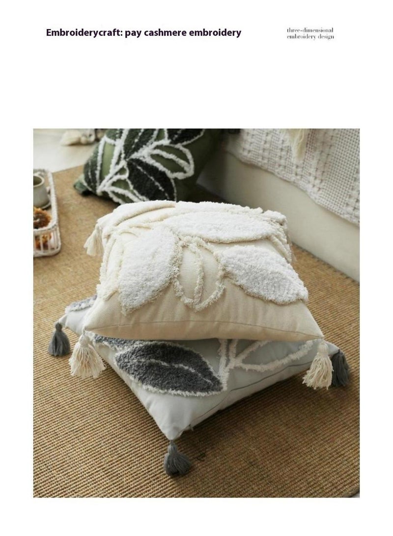 Cushion Cover 45x45cm Handcrafted Throw Pillow Cover Boho Decor Cushion Tassel Decorative Pillowcase Woven Throw Tufted for Home Bohemian Decor