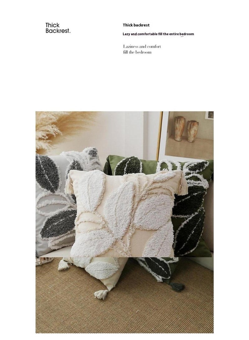 Cushion Cover 45x45cm Handcrafted Throw Pillow Cover Boho Decor Cushion Tassel Decorative Pillowcase Woven Throw Tufted for Home Bohemian Decor