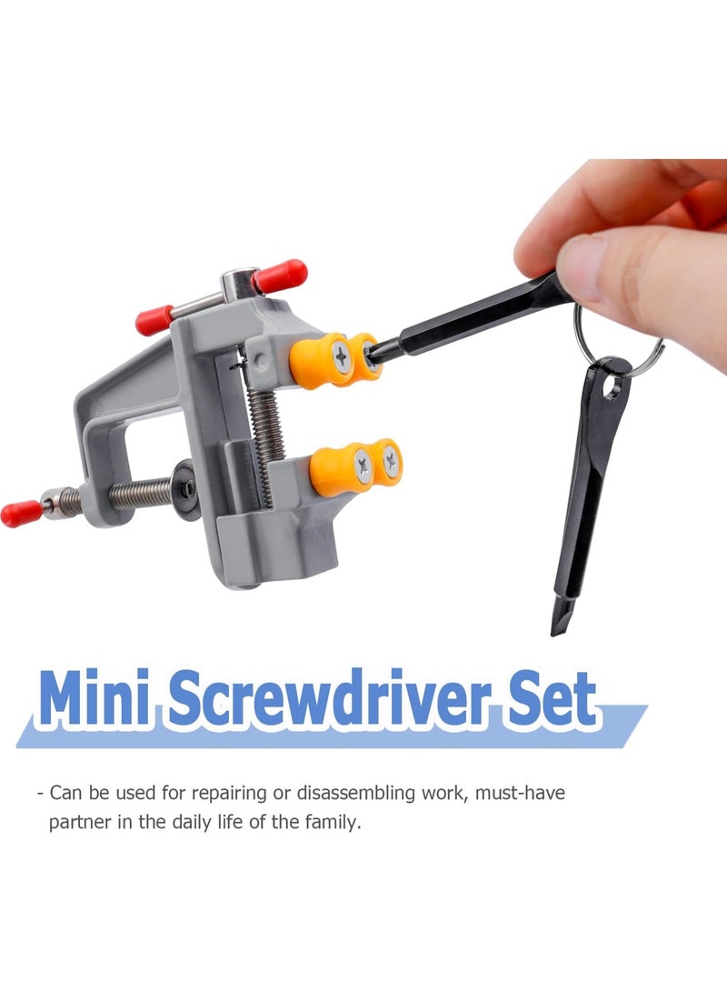 SUNSAR 8-Piece Mini Screwdriver Set, Keychain Flathead & Phillips Tool, Black & Silver - Image 5