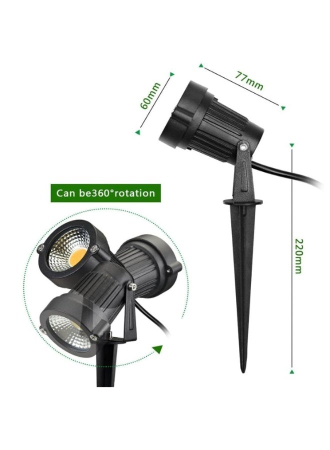 2-Pack Outdoor LED Garden Spike Lights | COB Landscape Spotlights | IP65 Waterproof Warm White Uplights for Yard, Pathway, Trees, Lawn, Patio, Garden & Landscape Decoration - Image 3