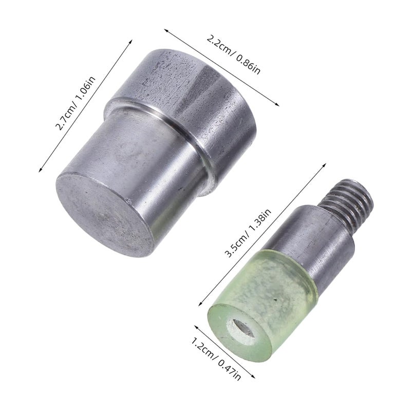 Uonlytech 2pcs Manual Rivet Setter Tool with Double Capped Die for Hand Press Rivets Button Setting - Image 3
