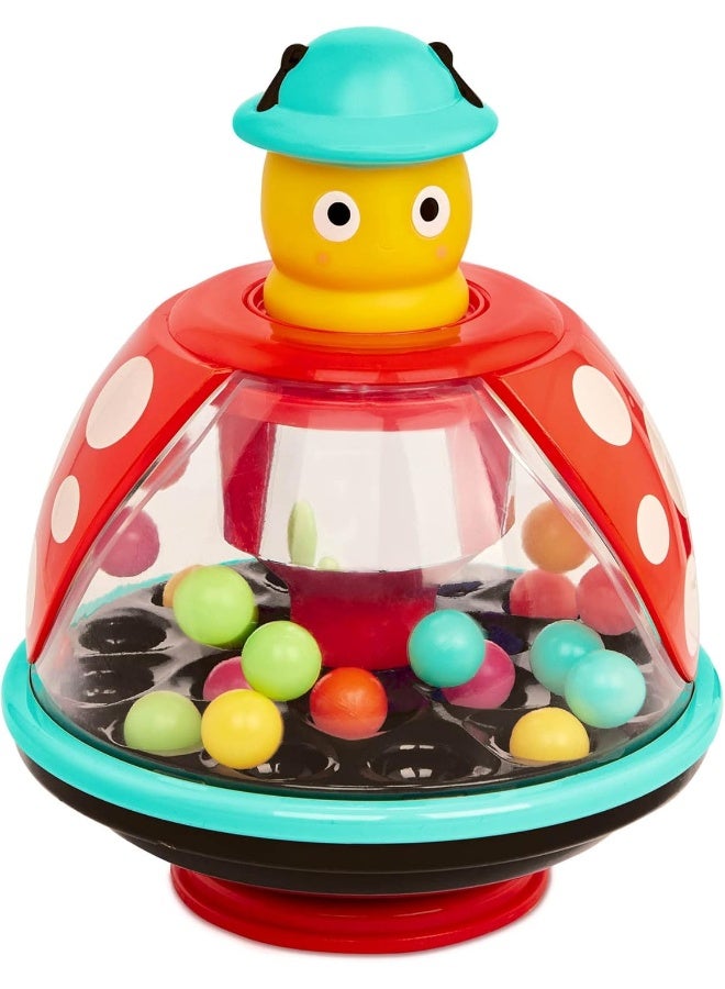 BATTAT Ladybug Toy – Ball Popping Toy – Toy For Toddlers – 20 Small & Colorful Balls – 12 Months + – Ladybug Pushtop - Image 1