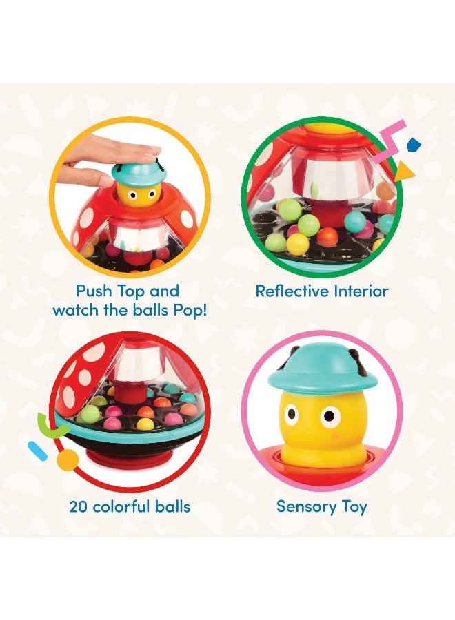 BATTAT Ladybug Toy – Ball Popping Toy – Toy For Toddlers – 20 Small & Colorful Balls – 12 Months + – Ladybug Pushtop - Image 4