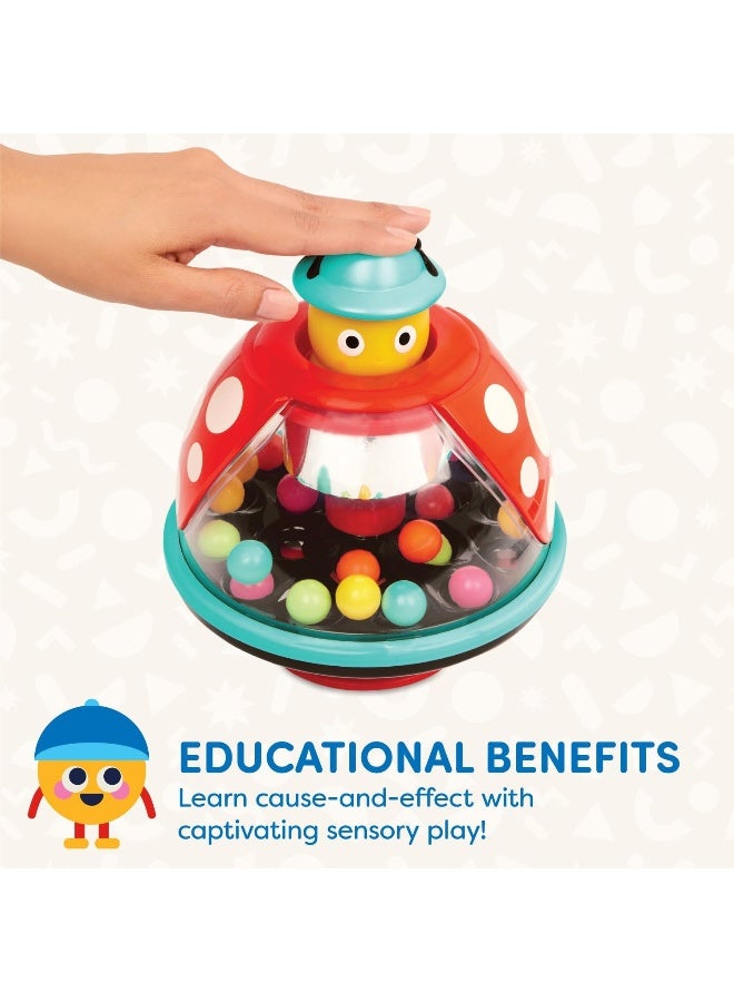 BATTAT Ladybug Toy – Ball Popping Toy – Toy For Toddlers – 20 Small & Colorful Balls – 12 Months + – Ladybug Pushtop - Image 3