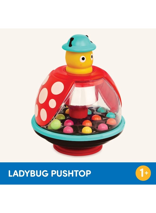 BATTAT Ladybug Toy – Ball Popping Toy – Toy For Toddlers – 20 Small & Colorful Balls – 12 Months + – Ladybug Pushtop - Image 2