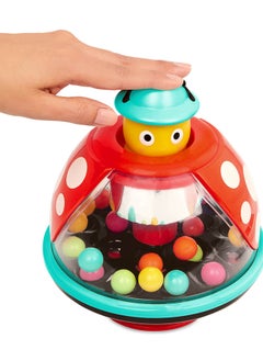 BATTAT Ladybug Spinning Ball Popping Toy, 20 Small & Colorful Balls, Lady Bug Pushtop, Pre School Toys, Best Gift for 12+ Month Babies and Toddlers  - Image 4