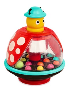 BATTAT Ladybug Spinning Ball Popping Toy, 20 Small & Colorful Balls, Lady Bug Pushtop, Pre School Toys, Best Gift for 12+ Month Babies and Toddlers  - Image 2
