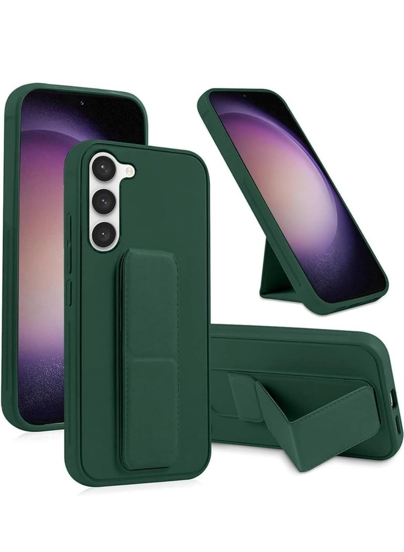 MIGOFAST Galaxy A55 5G Back Stand Case Magnetic Car Holder Soft Silicone Horizontal  Vertical Kickstand Cover Wrist Strap Full protection Case for Samsung Galaxy A55 5G Green - Image 1