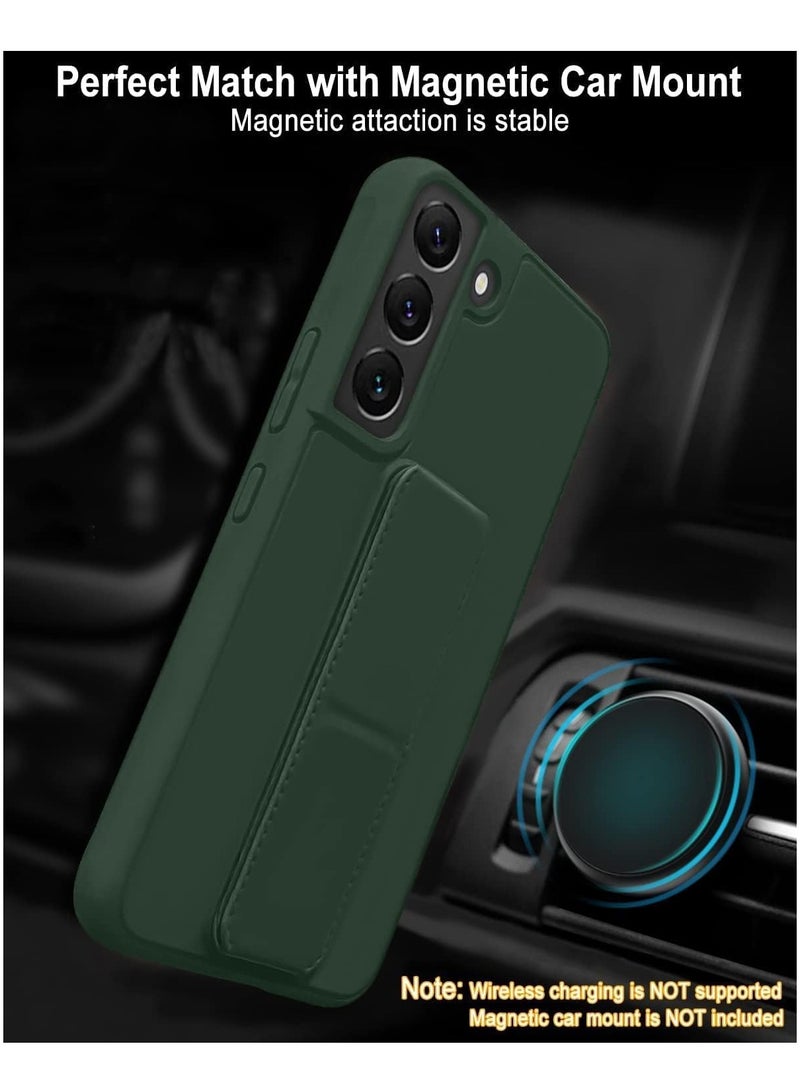 MIGOFAST Galaxy A55 5G Back Stand Case Magnetic Car Holder Soft Silicone Horizontal  Vertical Kickstand Cover Wrist Strap Full protection Case for Samsung Galaxy A55 5G Green - Image 2