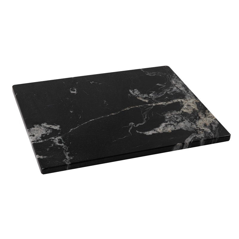 Adolif Black Marble Cutting Board For Kitchen, 16x20 Inch Large Marble Slab Pastry Board With Non-Slip Feet For Baking, Cheese, Charcuterie, Chocolate - Image 1
