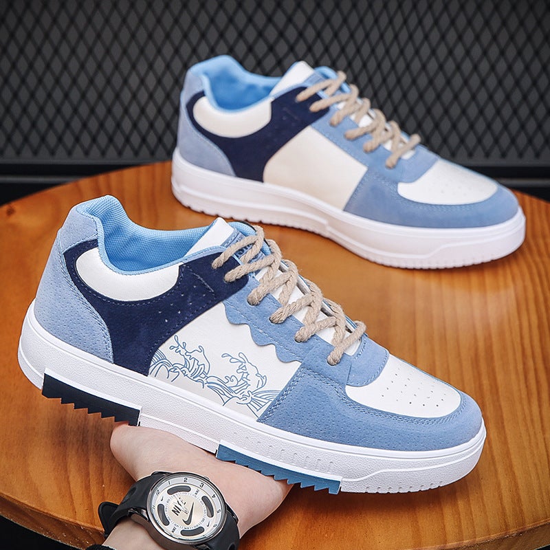 Summer 2024 Mens Breathable Casual Sneakers T029 light blue 