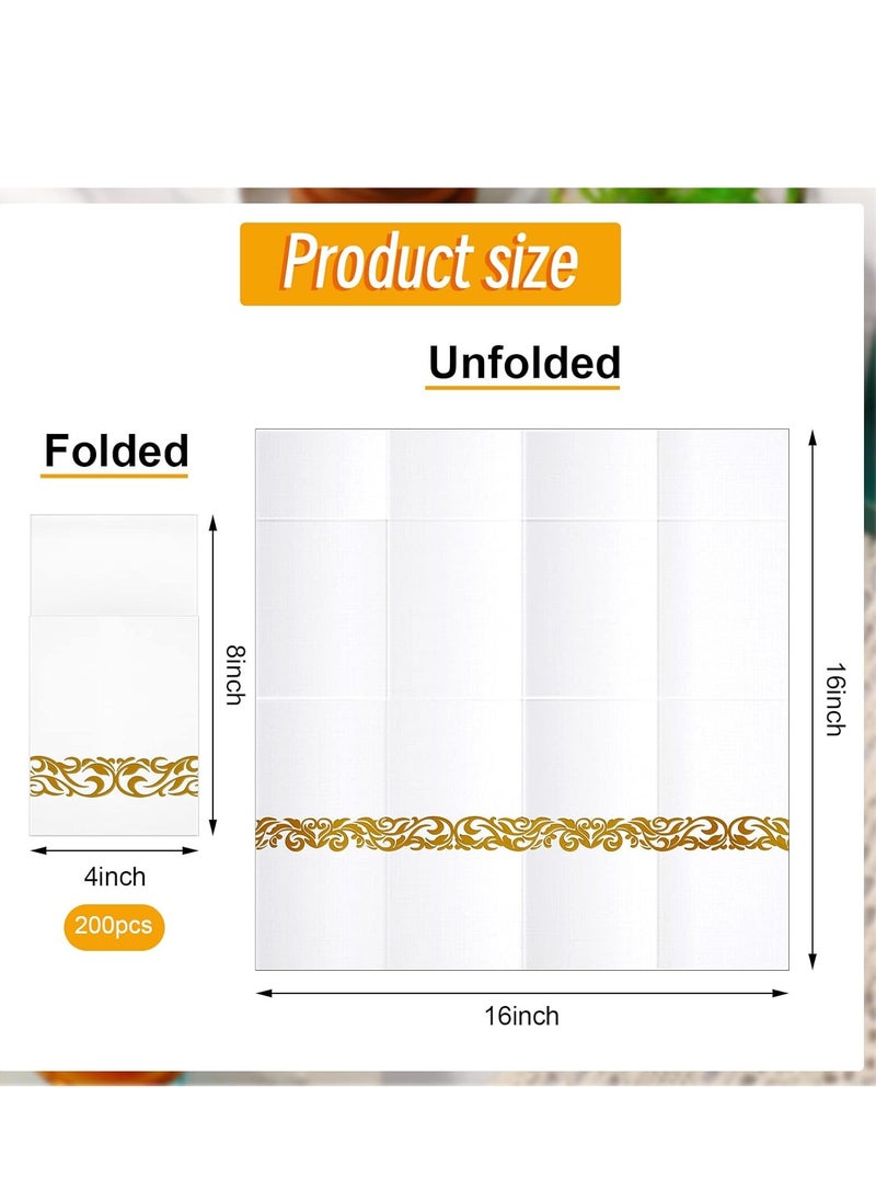 Joyelink 50 Pieces Disposable Cloth Like Napkins, Built-in Flatware Pocket, Wedding Party Linen Feel White Napkin, Prefolded for Silverware  - Image 5