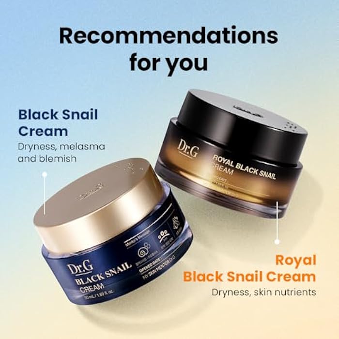 Dr. G - Royal Black Snail Cream - 50 ML - Snail Mucin Moisturizer, Korean Skincare, K Beauty for Dry Skin, Royal Jelly Protein Improves Skin Barrier, Niacinamide for Blemish Care; Skin Elasticity Care - Image 5