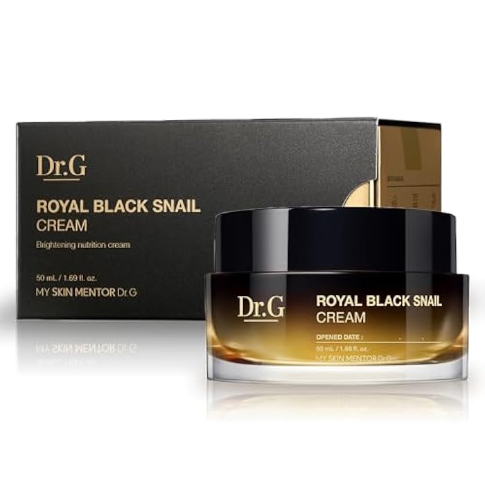 Dr. G - Royal Black Snail Cream - 50 ML - Snail Mucin Moisturizer, Korean Skincare, K Beauty for Dry Skin, Royal Jelly Protein Improves Skin Barrier, Niacinamide for Blemish Care; Skin Elasticity Care - Image 1