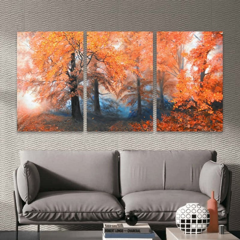 Marktna Three luxurious modern-designed canvas prints with a hollow frame, measuring (150×70), three pieces - Image 1
