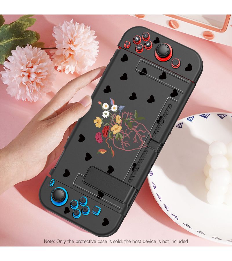 غطاء حماية شفاف أسود لـ Switch OLED قابل للفصل وخفيف الوزن - Image 5
