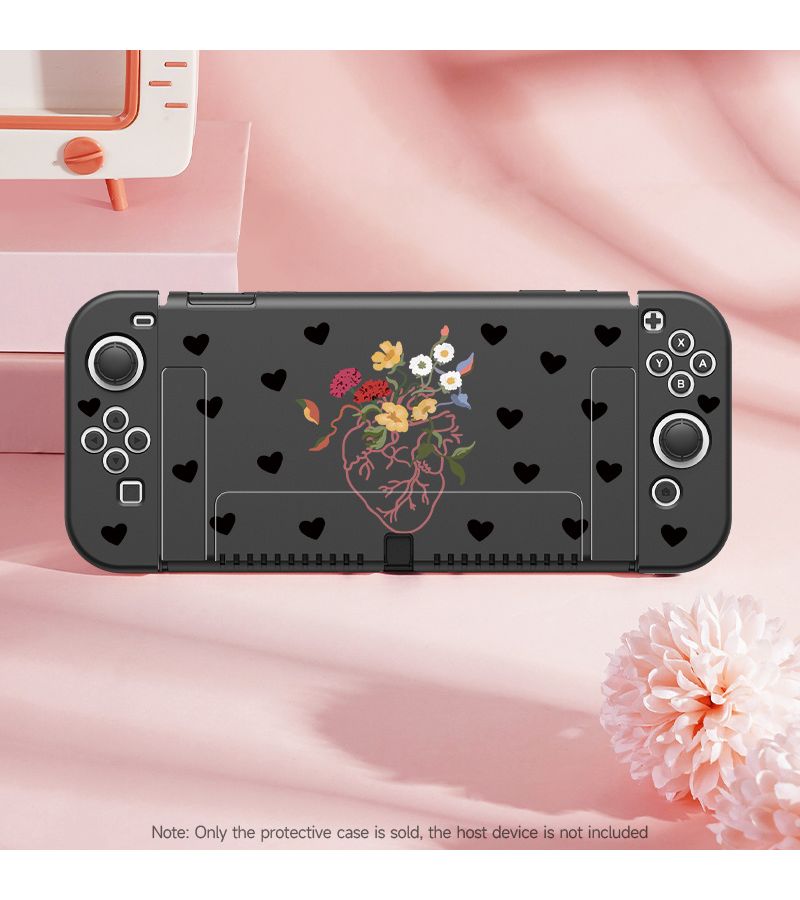 غطاء حماية شفاف أسود لـ Switch OLED قابل للفصل وخفيف الوزن - Image 3