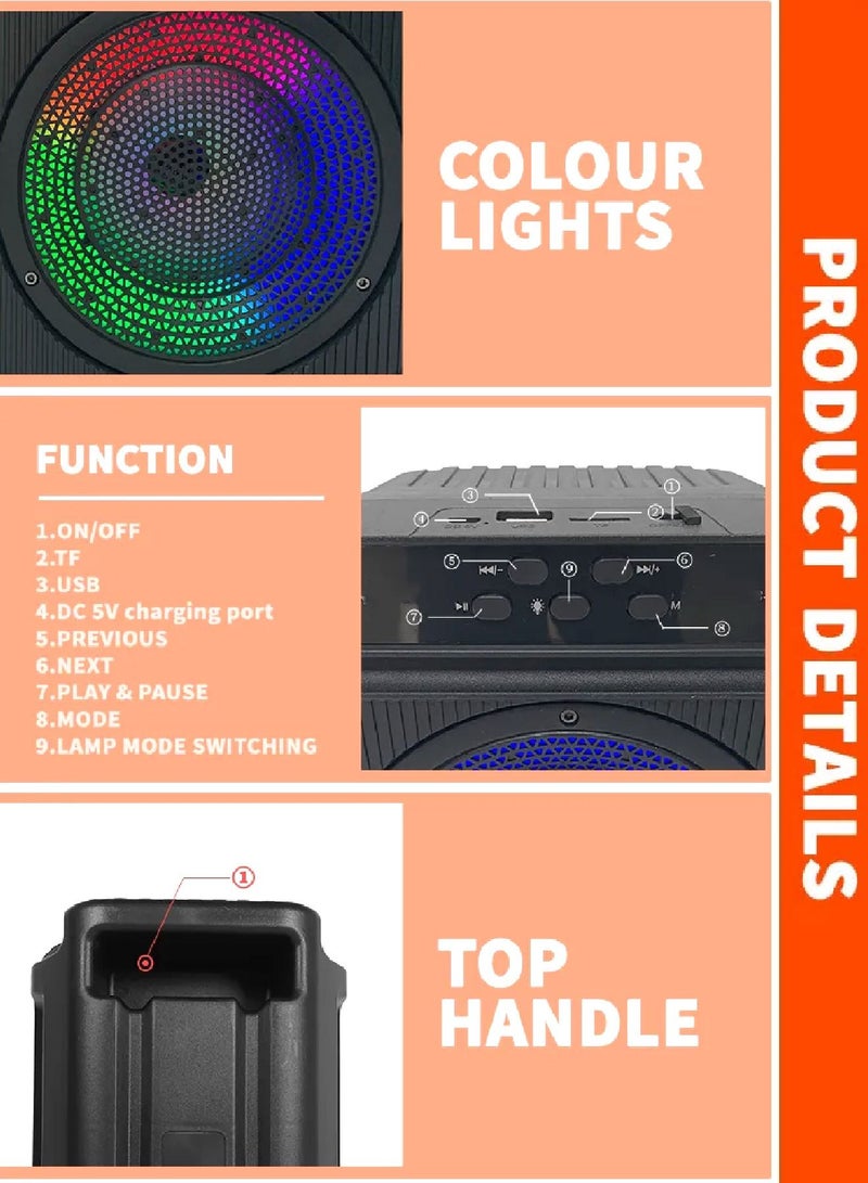 قريت نايس مكبر صوت لاسلكي يعمل بتقنية البلوتوث يحتوي على راديو FM , مدخل ذاكرة TF ,مدخل USB , مدخل ميكروفون - Image 5