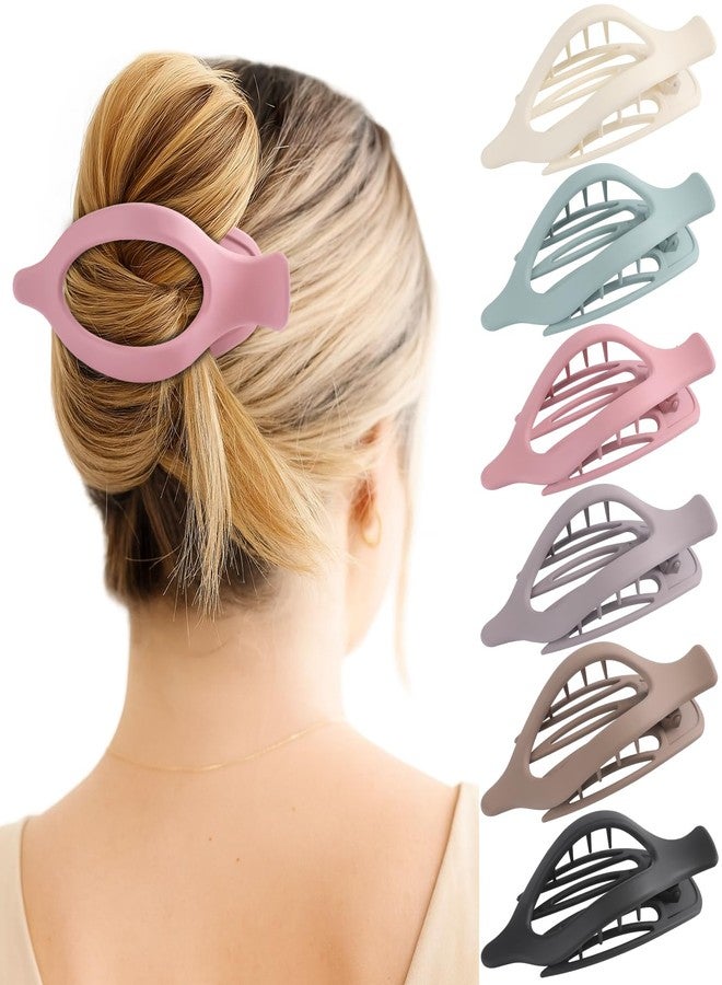 Glaudmeiss 6 Packs Flat Hair Clips, Curved Claw Clips for Women Girls, Alligator Clips for Thick Thin Hair, Strong Hold Duck Billed Clips,4.7 Inch Hair Barrettes for Styling Sectioning, Olive Green Color - Image 1
