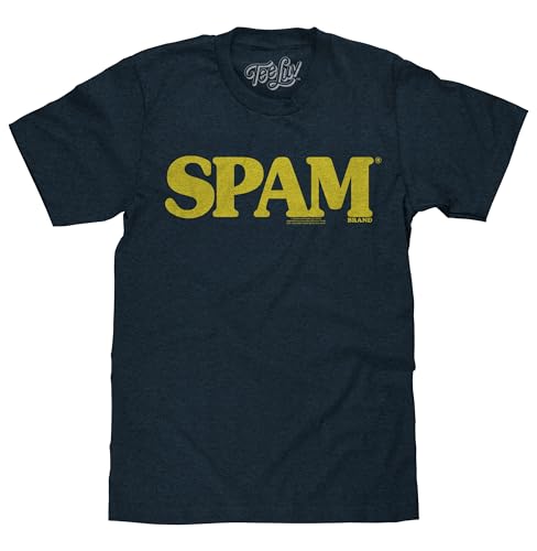 Tee Luv Men's Retro SPAM Shirt, Navy Heather, XL - Image 1