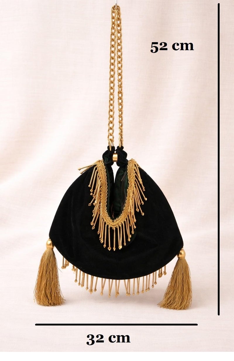 ATHZ Premium Potli Bag for Women – Structured Pyramid Silhouette | Wedding, Sangeet & Festive Statement Ethnic Handbag - Image 4