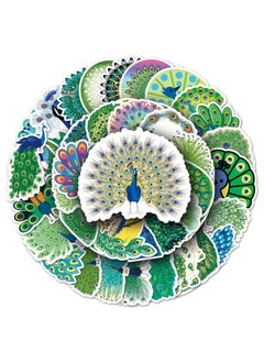 Generic Peacock Stickers 50 Pcs Vinyl Waterproof Peacock Sticker Pack for Water Bottle Laptop Guitar Skateboard Car Bike Motorcycle Hydro Flask Suitcase Luggage for Adults Teens  - Image 1