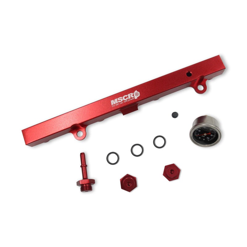 Aluminum Fuel Rail with Oil Gauge Kit Fit for Honda Civic Acura RSX Kseries K20 K24 Engines Red