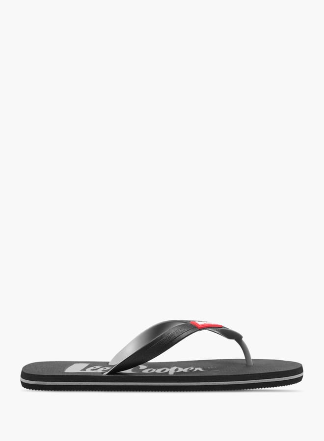 Men's Logo Print Slip-On Thong Slippers image 3