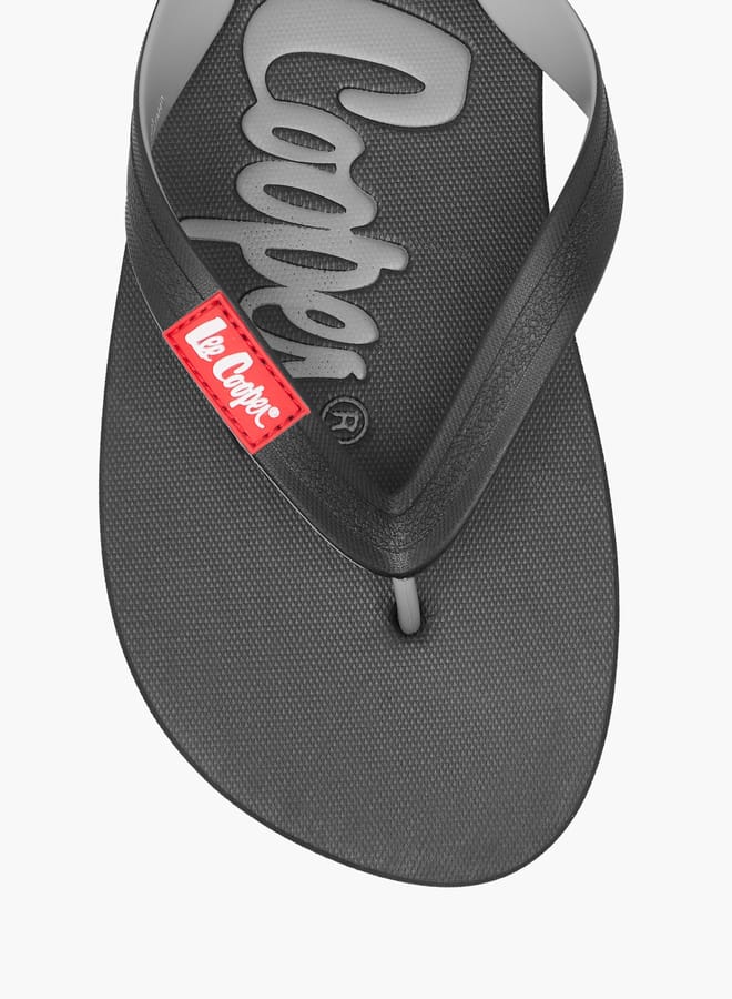 Men's Logo Print Slip-On Thong Slippers image 4