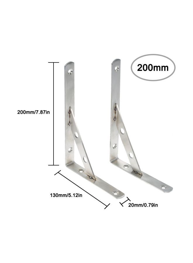 NIBEMINENT 2-Piece Support Bracket Silver 200mm  - Image 2