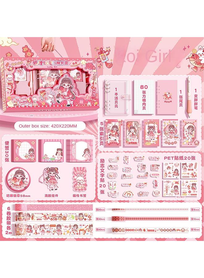 Bluejw Handbook Gift Box Suit Notebook Loose-leaf Stationery Sticker Material Tool Girl's Heart - Image 1