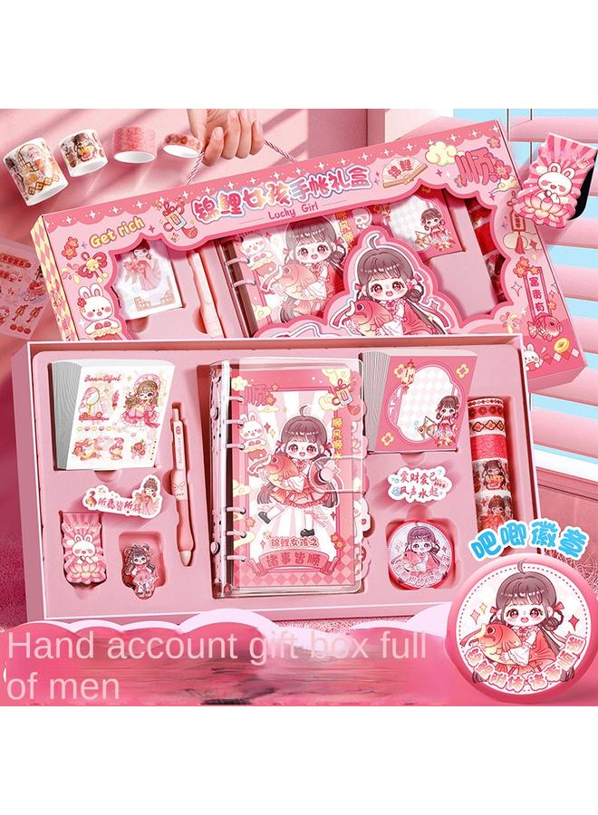 Bluejw Handbook Gift Box Suit Notebook Loose-leaf Stationery Sticker Material Tool Girl's Heart - Image 2