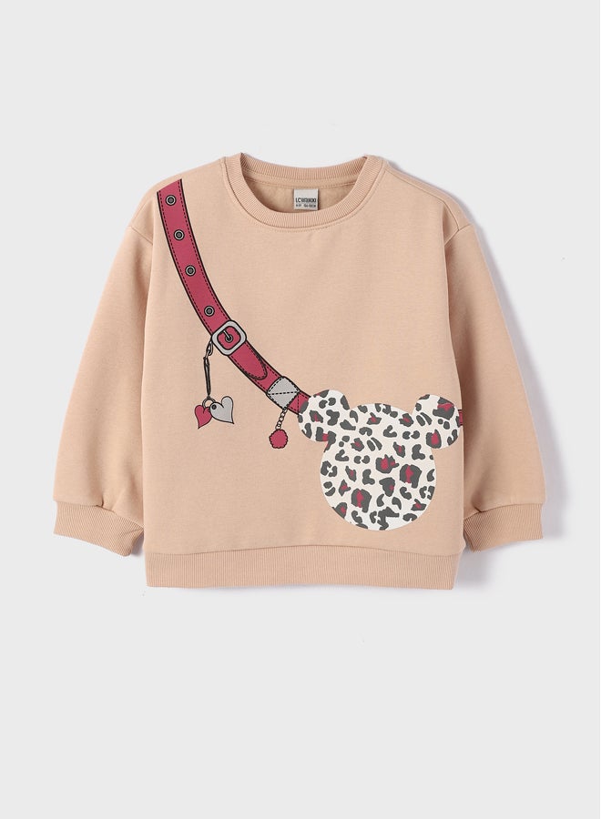 LC WAIKIKI Crew Neck Long Sleeve Printed Girl's Sweatshirt - Image 1