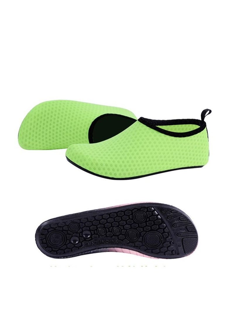 Loquat New Men/Women's Beach Shoes With Soft Soles, Anti Slip And Anti Cutting Yoga Shoes Fluorescent Green 