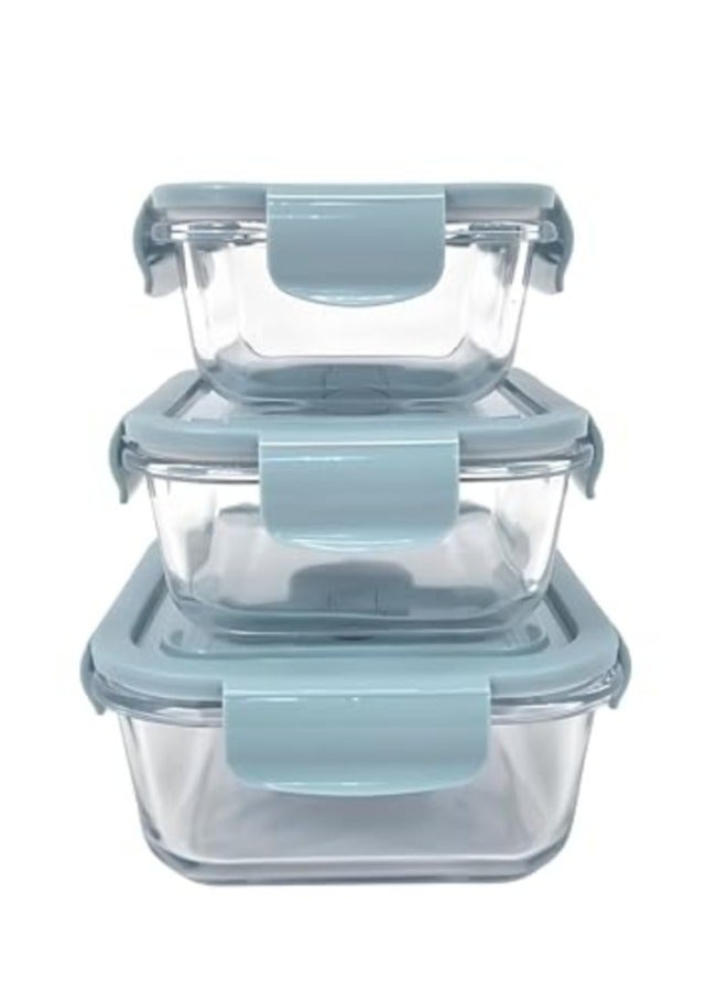 3-Pack lunch box microwaveable borosilicate glass lunch box glass food storage container with insulation bag - Image 4