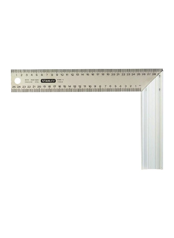 Stanley Deep Etched Stainless Steel Carpenters Try Square Silver 250 x 140 mm 1-45-685  - Image 1