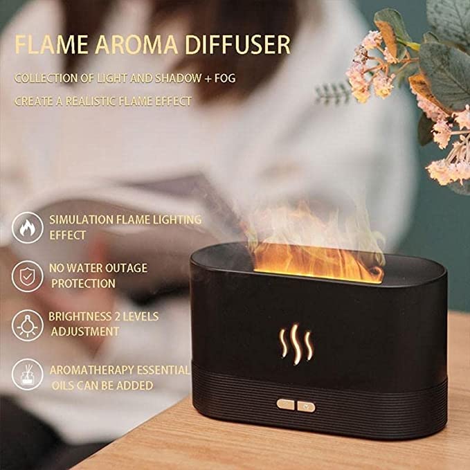DONDA Aromatherapy Essential Oil Diffuser with Flame Light| 180mL Quiet Mist Humidifiers for Essential Oils Home Aroma Air Diffusers, with Auto Shut-Off Protection(Multicolor) - Image 5
