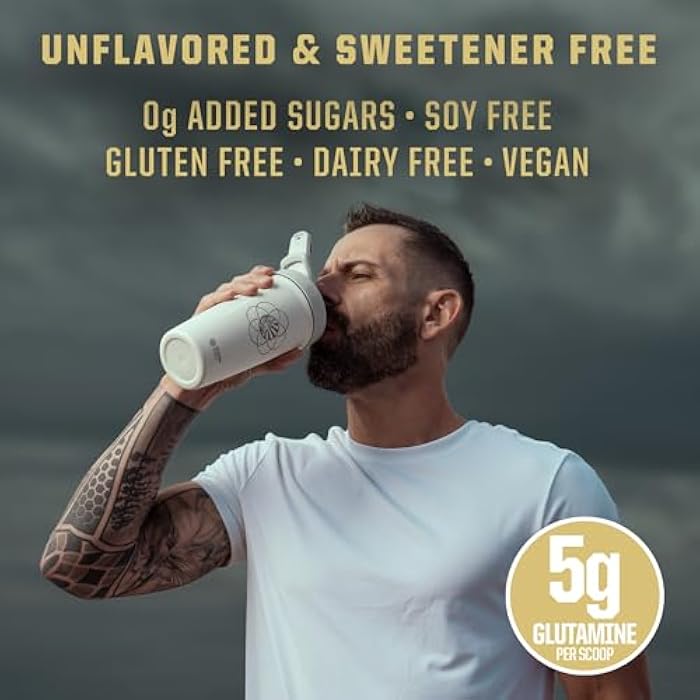 Sunwarrior L-Glutamine Powder Glutamine Supplement Support Muscle Recovery Gut Health Support Reduce Soreness Amino Acids Boost Protein Synthesis Accelerates Recovery Post-Workout 100 Servings Unflavored - Image 5
