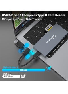 KASTWAVE CFexpress Type B Card Reader, 8 in 1 Multi CF Express Reader, SD Card Reader, for CFexpress Type B/CF/XD/MS/TF/SD/USB, Plug and Play, USB3.2 Gen2 10Gbps Memory Card Reader, Read 6 Cards and 2 USB  - Image 3